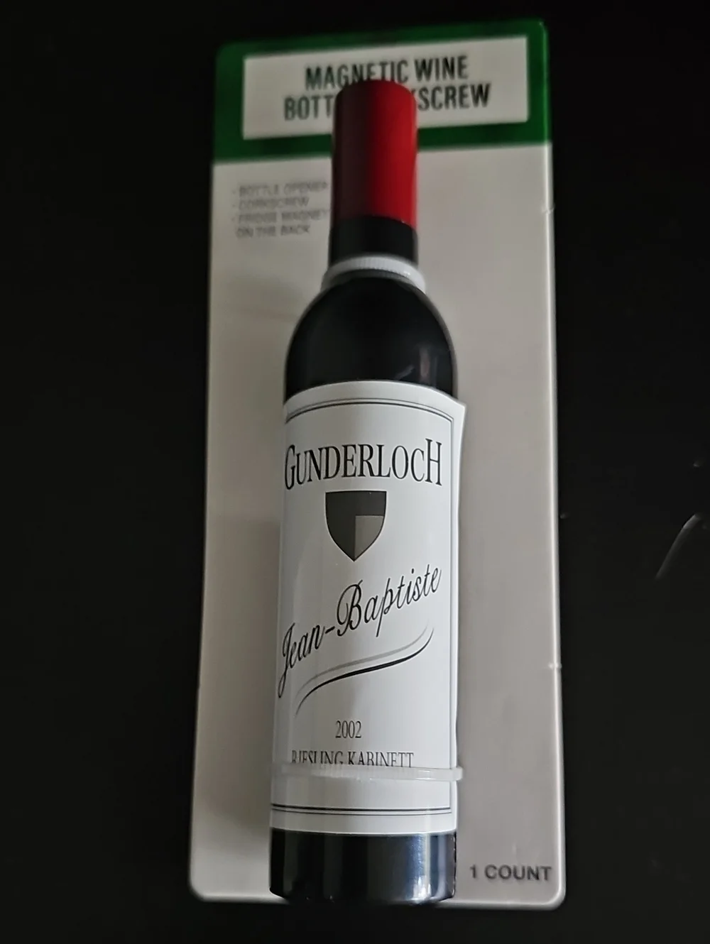 Gunderloch Jean-Baptiste Decorative Wine Bottle - Red & Black